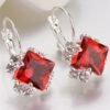 Red Fashion Rhinestone Gem Alloy Earrings