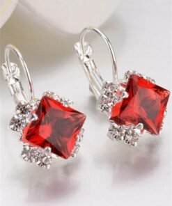 Red Fashion Rhinestone Gem Alloy Earrings