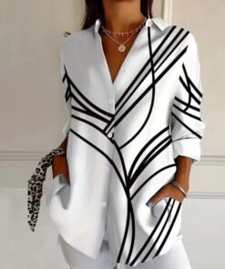 Vintage Casual Long Sleeve Blouse
