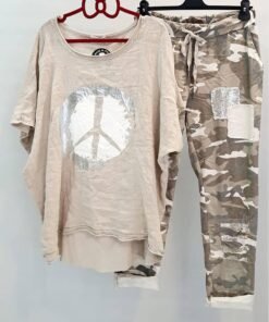 Ladies Camouflage Printed Casual Two-piece Suit