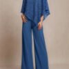 Elegant Plain Round Neck Long Sleeve Two Piece Set