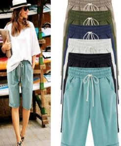 Women's Casual Loose-Fit Cotton Summer Shorts with Pockets