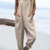 Women's Casual Loose Fit Pocketed Adjustable Strap Jumpsuit