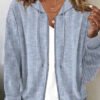 Comfy Striped Hoodie Blue Outerwear