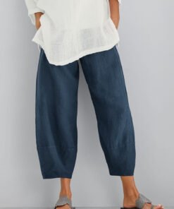 Women's Loose Cotton Cropped Pants